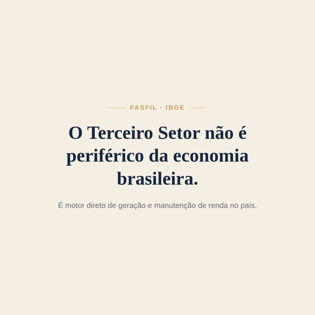 Post: o Terceiro Setor não é periférico da economia brasileira