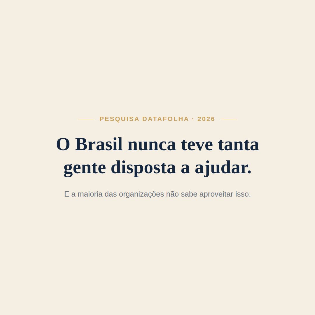 Post: o Brasil nunca teve tanta gente disposta a ajudar